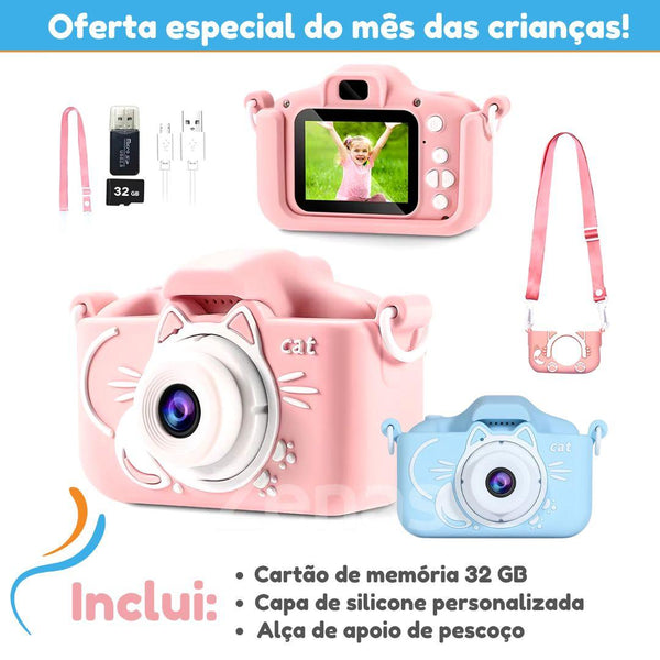 Câmera Digital Zenas - Acompanha Capa Protetora De Silicone + Cordão Do Pescoço + Cartão De Memória 32 GB