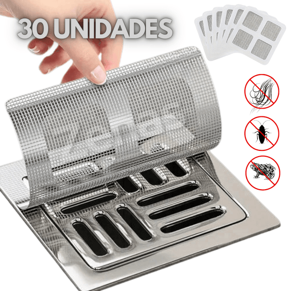 Ralo Inteligente Sticker Anti Cabelos e Insetos (30 Unidades)