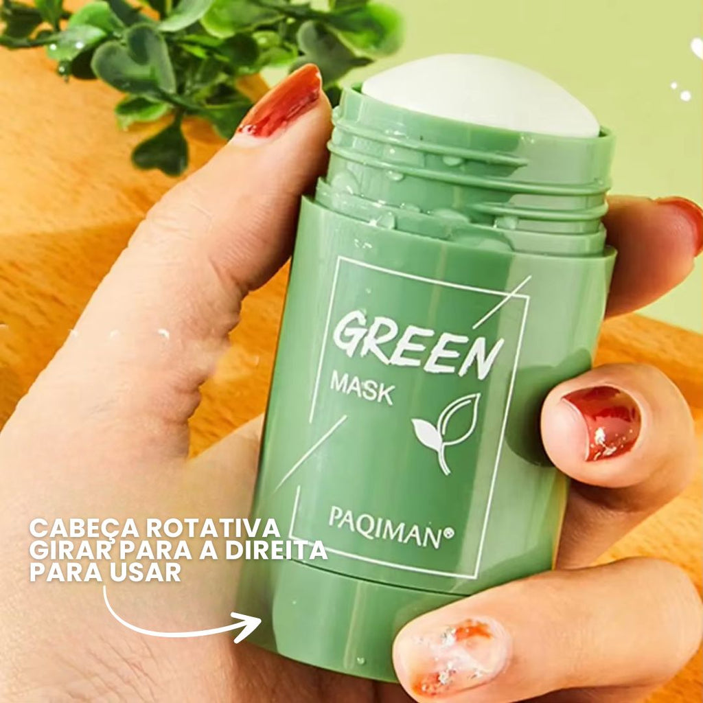 Máscara Chá Verde Anti-Acne e Removedor De Cravos - Limpeza Profunda e Reduz Oleosidade Facial Green Mask