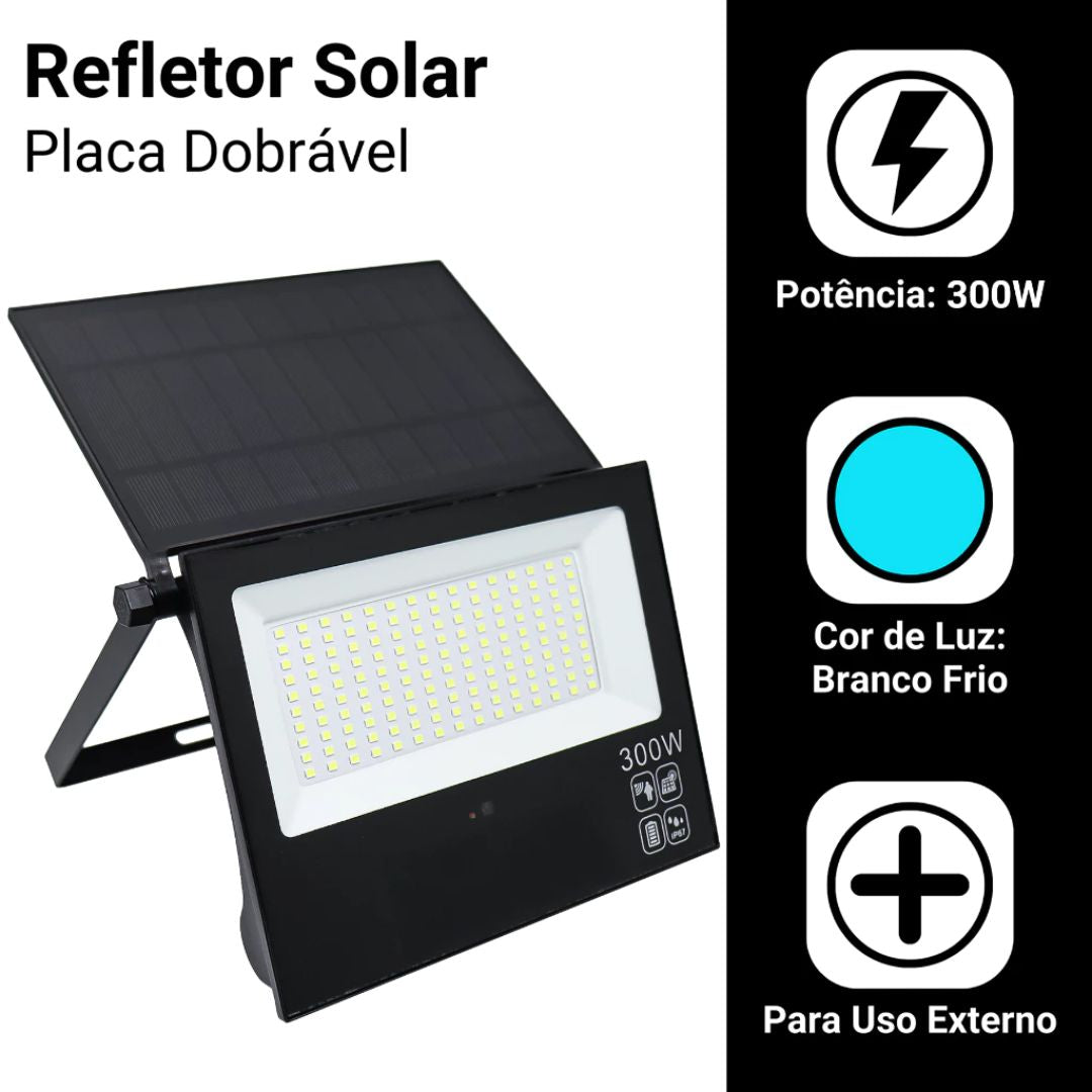 Refletor Solar Ultra Potente ZenLux 300W LED Branco