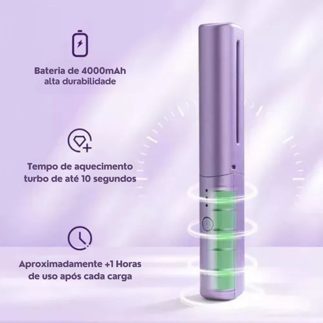 Pente Alisador e Modelador Antifrizz De Bolsa Recarregável Com Aquecimento Rápido