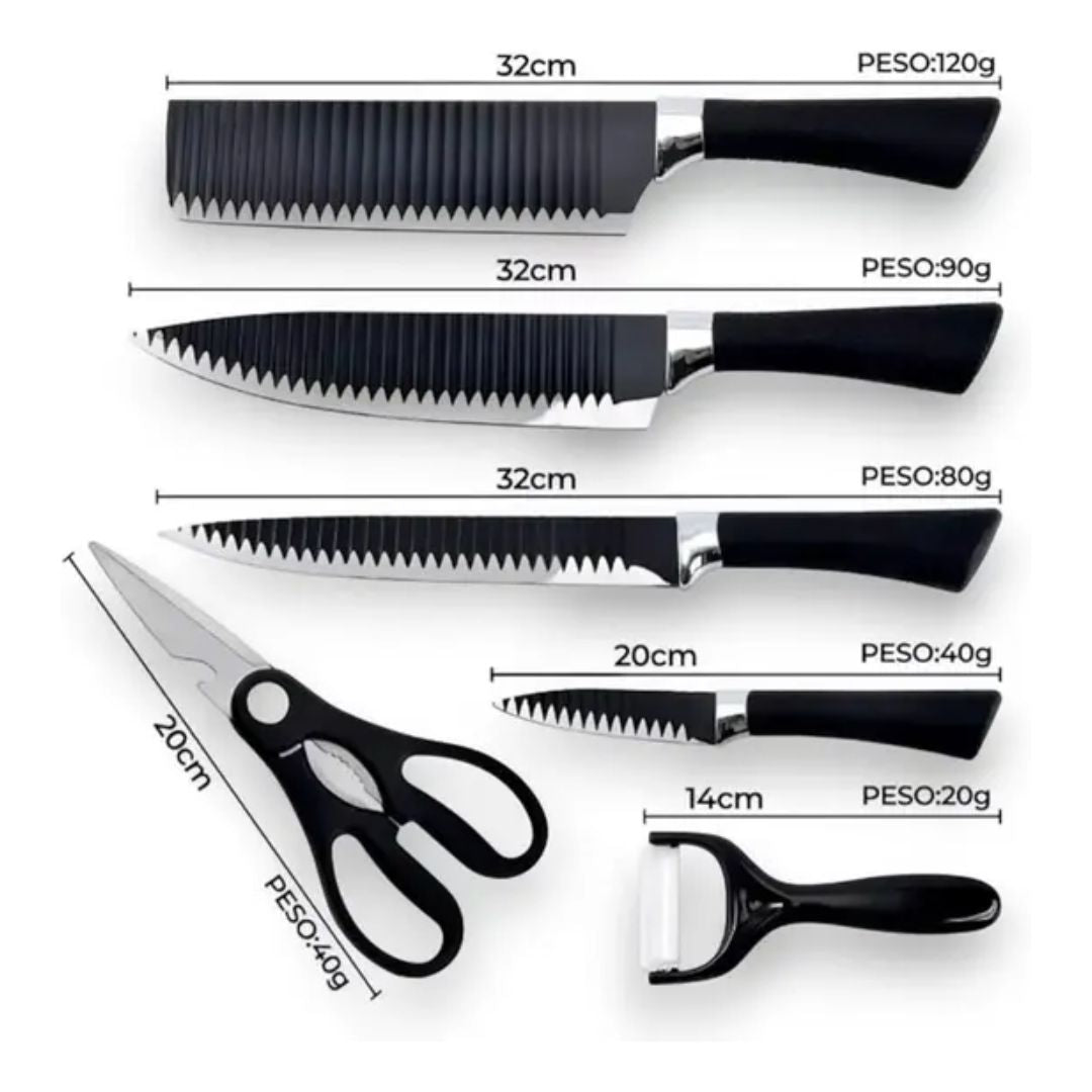 Kit De Facas 6 Peças Profissional Cocin Master™ (ORIGINAL)