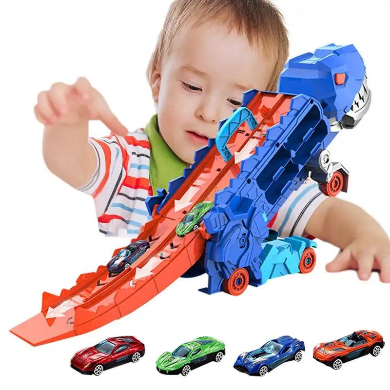 Brinquedo Carro Transformado T-Rex Ultimate + 4 Carrinhos Coloridos