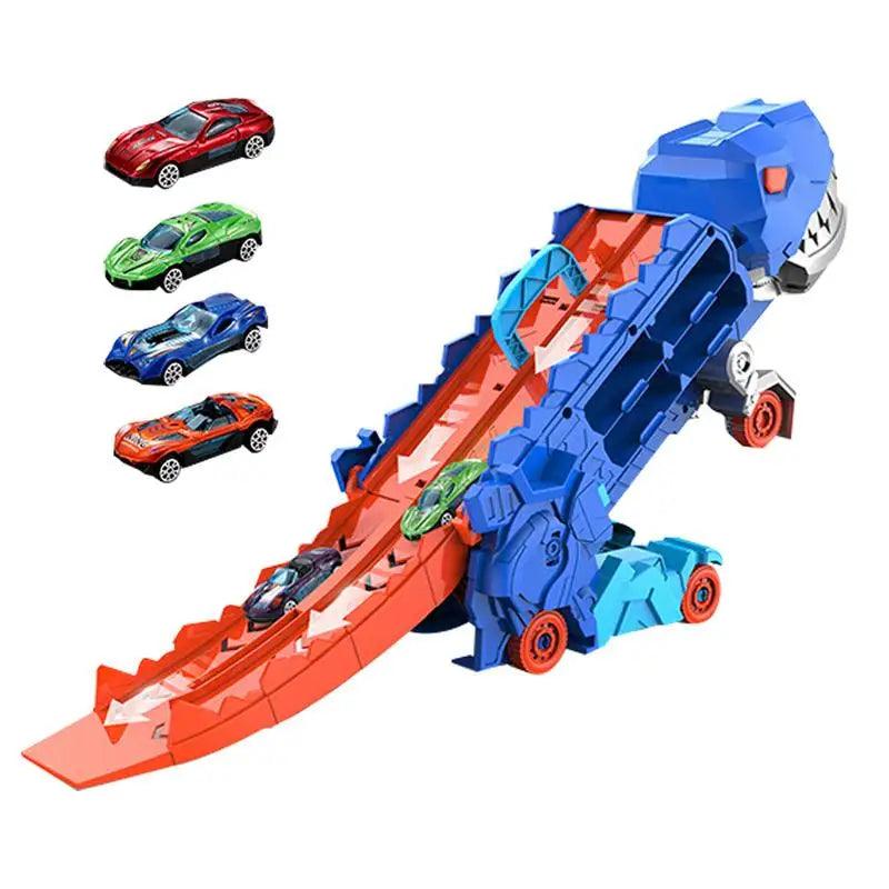 Brinquedo Carro Transformado T-Rex Ultimate + 4 Carrinhos Coloridos