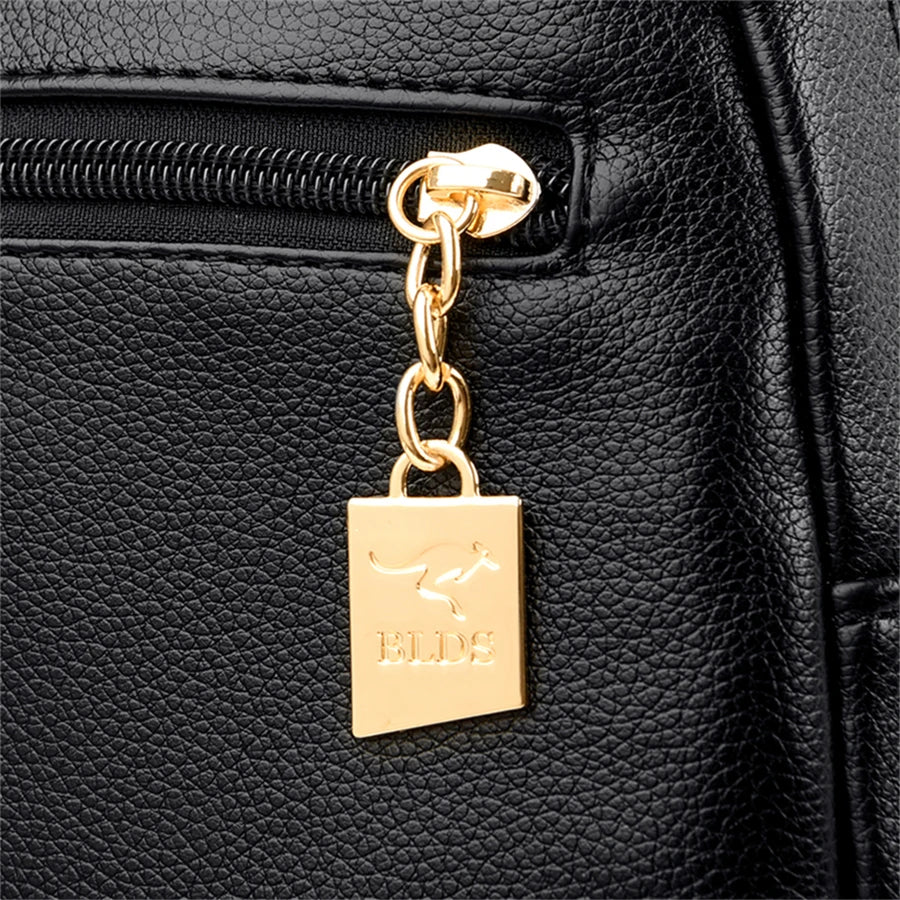 Mochila de Couro Casual Vintage