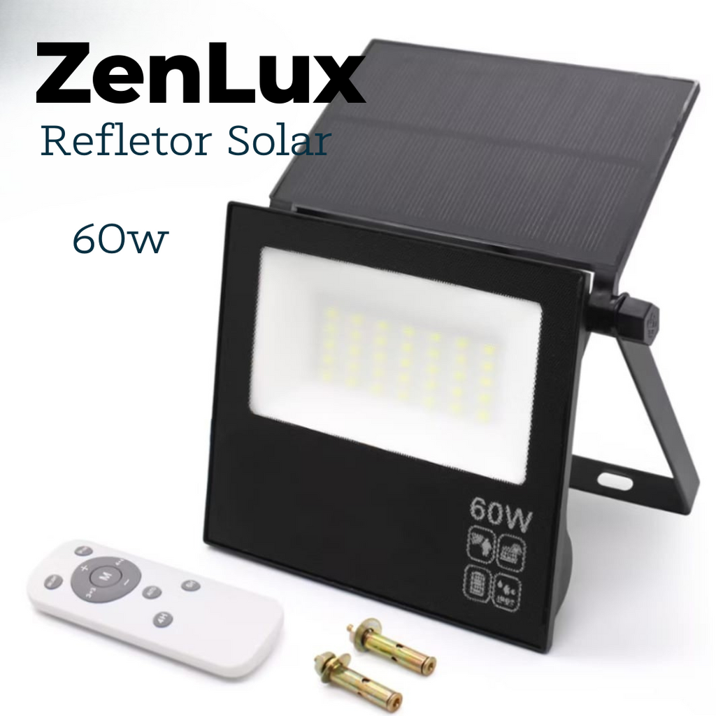 Refletor Solar Ultra Potente ZenLux 60W LED Branco