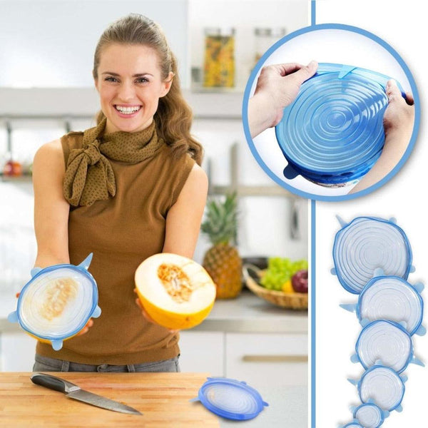 Kit Tampas de Silicone Universal Para Alimentos e Vasilhas - Loja Zenas