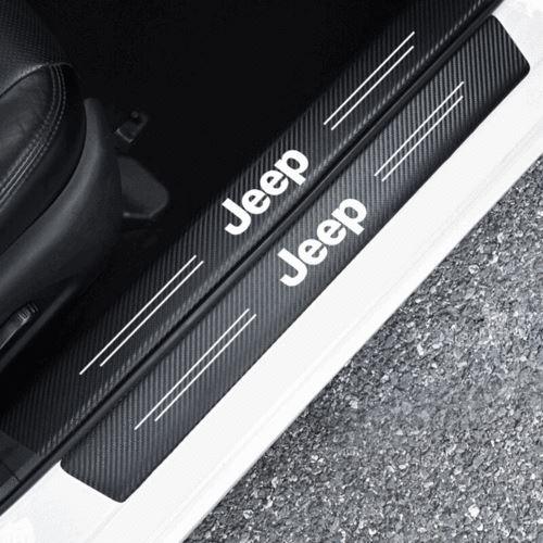 4 Peças Soleira Fibra De Carbono Adesivo - Sticker Carbon™ - Loja Zenas