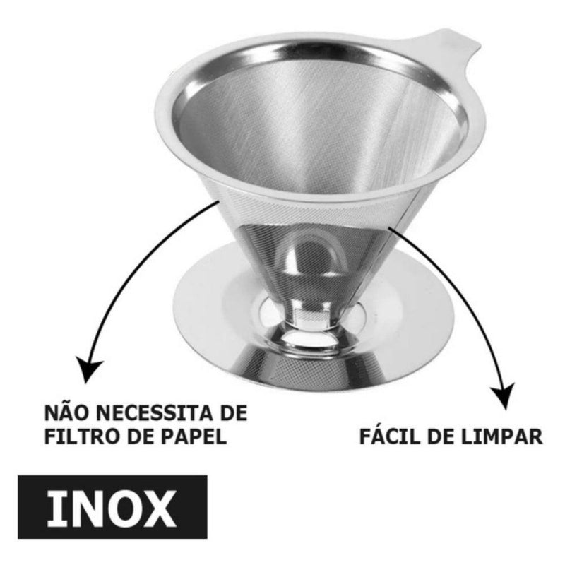 Coador De Café Pour Over Aço Inoxidável (Sem uso De Filtro) - Loja Zenas